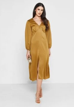 Front Slit Puff Sleeve Dress 7 Front Slit Puff Sleeve Dress -Silk Bloom Dresses Store 4 zoom desktop 1651