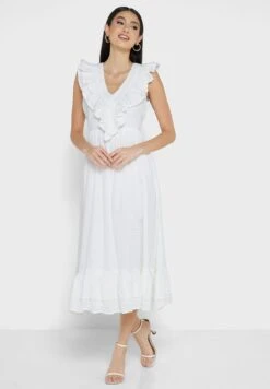 V-Neck Ruffle Detail Dress 7 V-Neck Ruffle Detail Dress -Silk Bloom Dresses Store 4 zoom desktop 1652