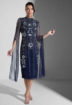 Cape Sleeve Sequin Detail Dress -Silk Bloom Dresses Store 4 zoom desktop 1659