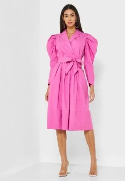 V-Neck Puff Sleeve Dress -Silk Bloom Dresses Store 4 zoom desktop 1676