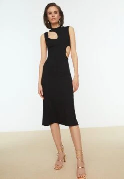 Trendyol High Neck Cut Out Detail Dress -Silk Bloom Dresses Store 4 zoom desktop 1688