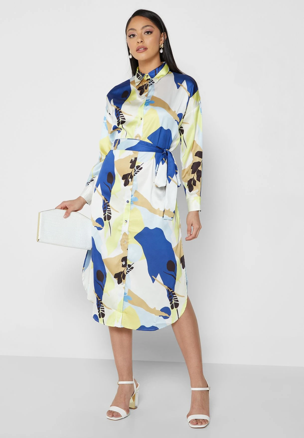 Button Down Side Slit Printed Dress 4 Button Down Side Slit Printed Dress - Image 4
