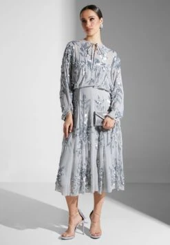 Balloon Sleeve Printed Ruffle Dress -Silk Bloom Dresses Store 4 zoom desktop 1695