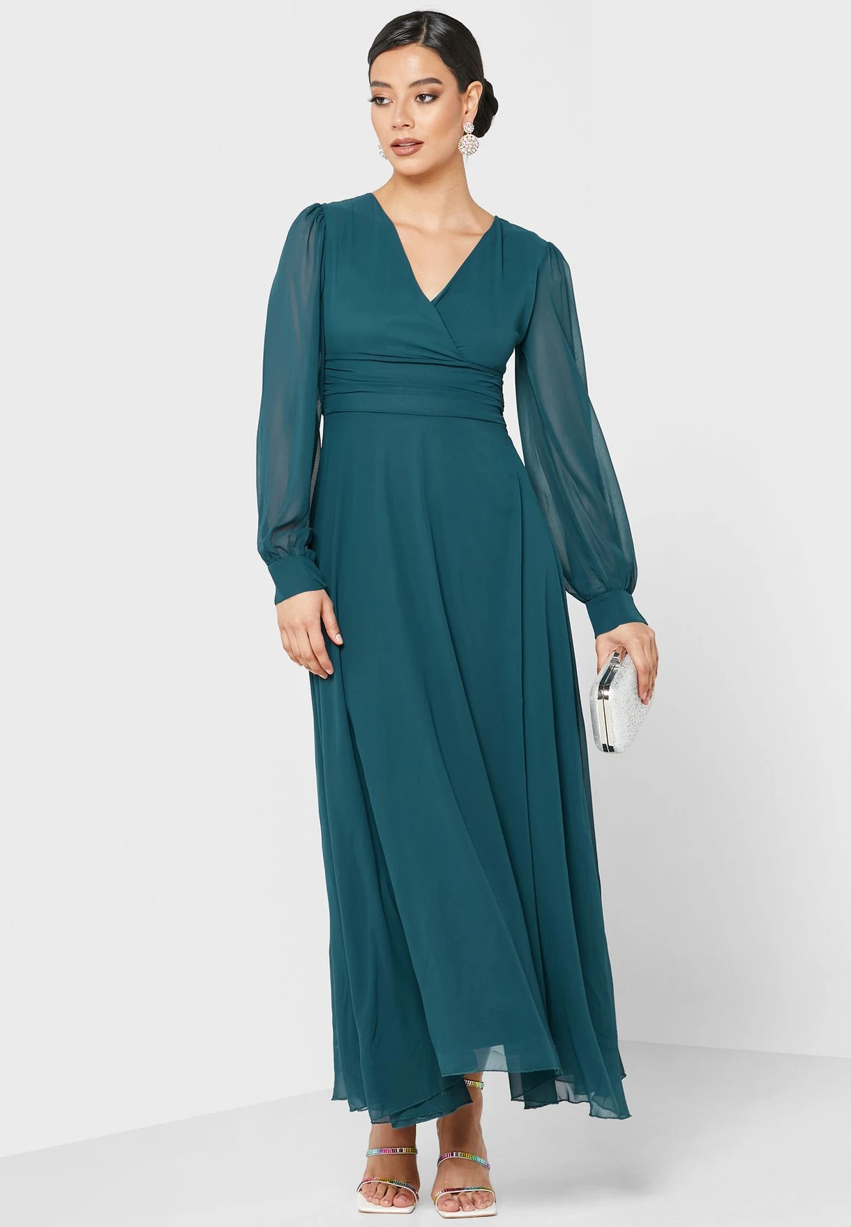 V Neck Flared Dress 4 V Neck Flared Dress - Image 4