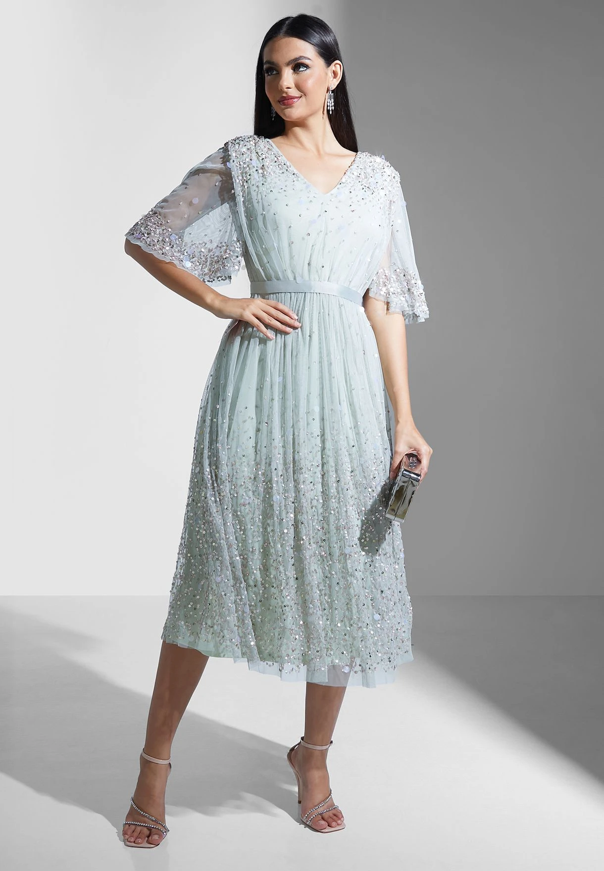 Sequin Detail Ruffle Dress 4 Sequin Detail Ruffle Dress - Image 4