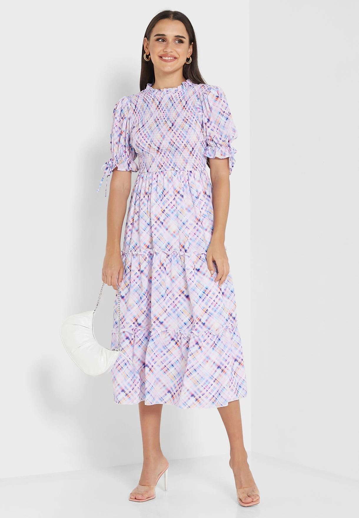 Little Mistress Multi Check Midaxi By Vogue Williams 4 Little Mistress Multi Check Midaxi By Vogue Williams - Image 4