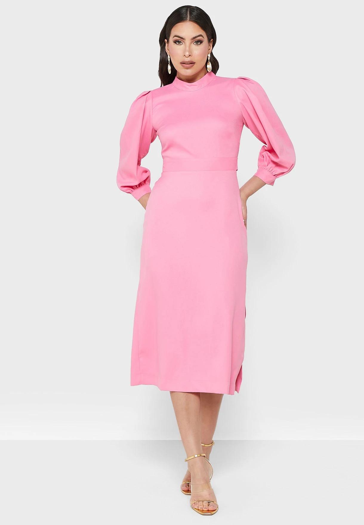High Neck Puff Sleeve Dress 4 High Neck Puff Sleeve Dress - Image 4