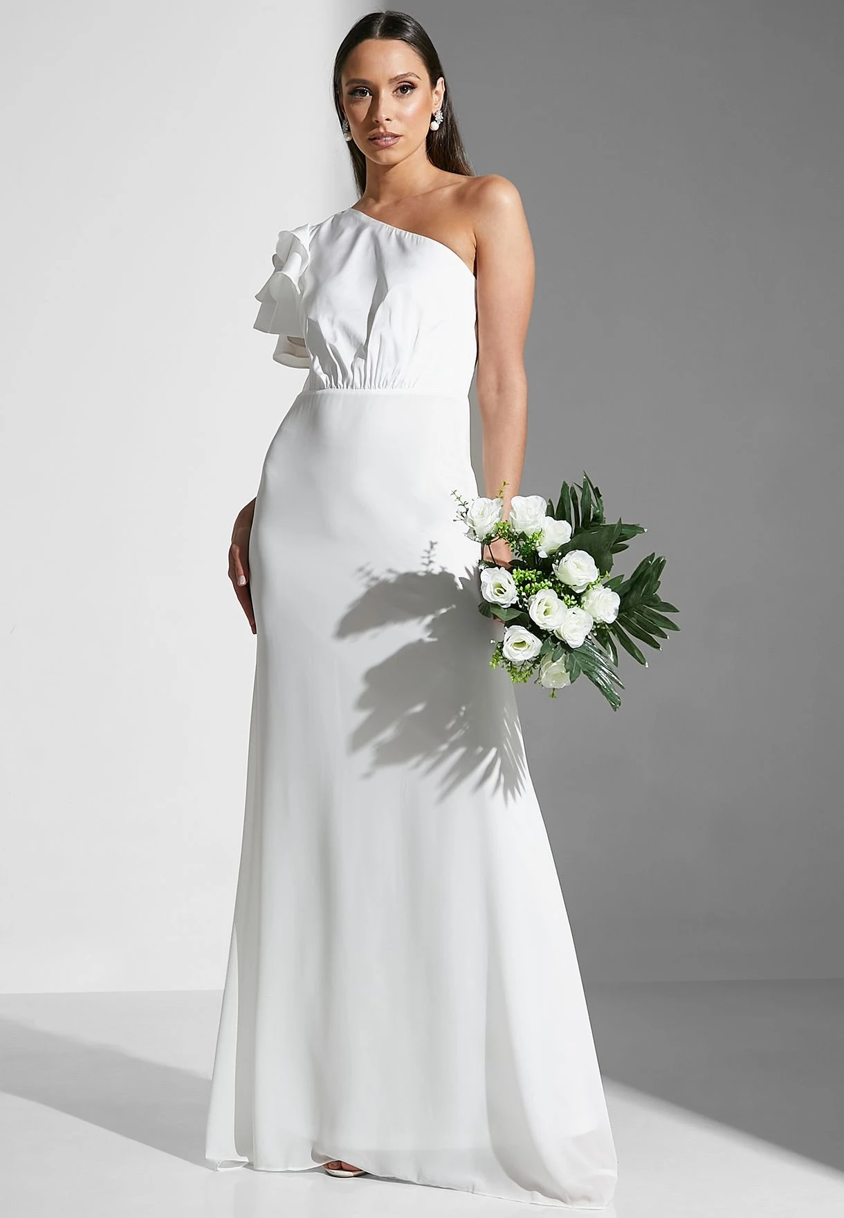 TFNC One Shoulder Ruffle Detail Dress 4 TFNC One Shoulder Ruffle Detail Dress - Image 4