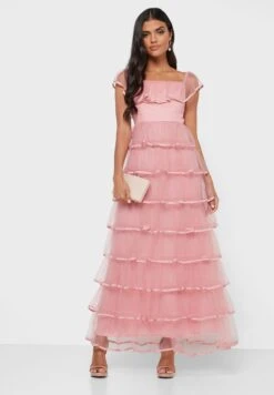 Layered Puff Sleeve Dress -Silk Bloom Dresses Store 4 zoom desktop 1727