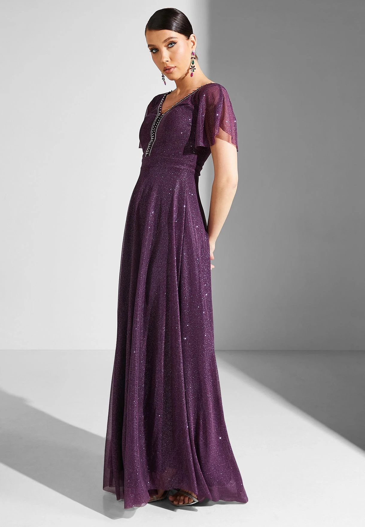 Embellished Neck A-Line Dress 4 Embellished Neck A-Line Dress - Image 4