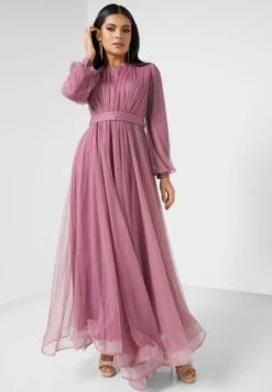 Embellished Belt Pleated Dress -Silk Bloom Dresses Store 4 zoom desktop 1737