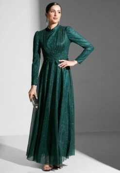 Embroidered Waist Shimmer Dress -Silk Bloom Dresses Store 4 zoom desktop 1761