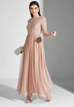 Embellished Mesh Plisse Dress -Silk Bloom Dresses Store 4 zoom desktop 1776