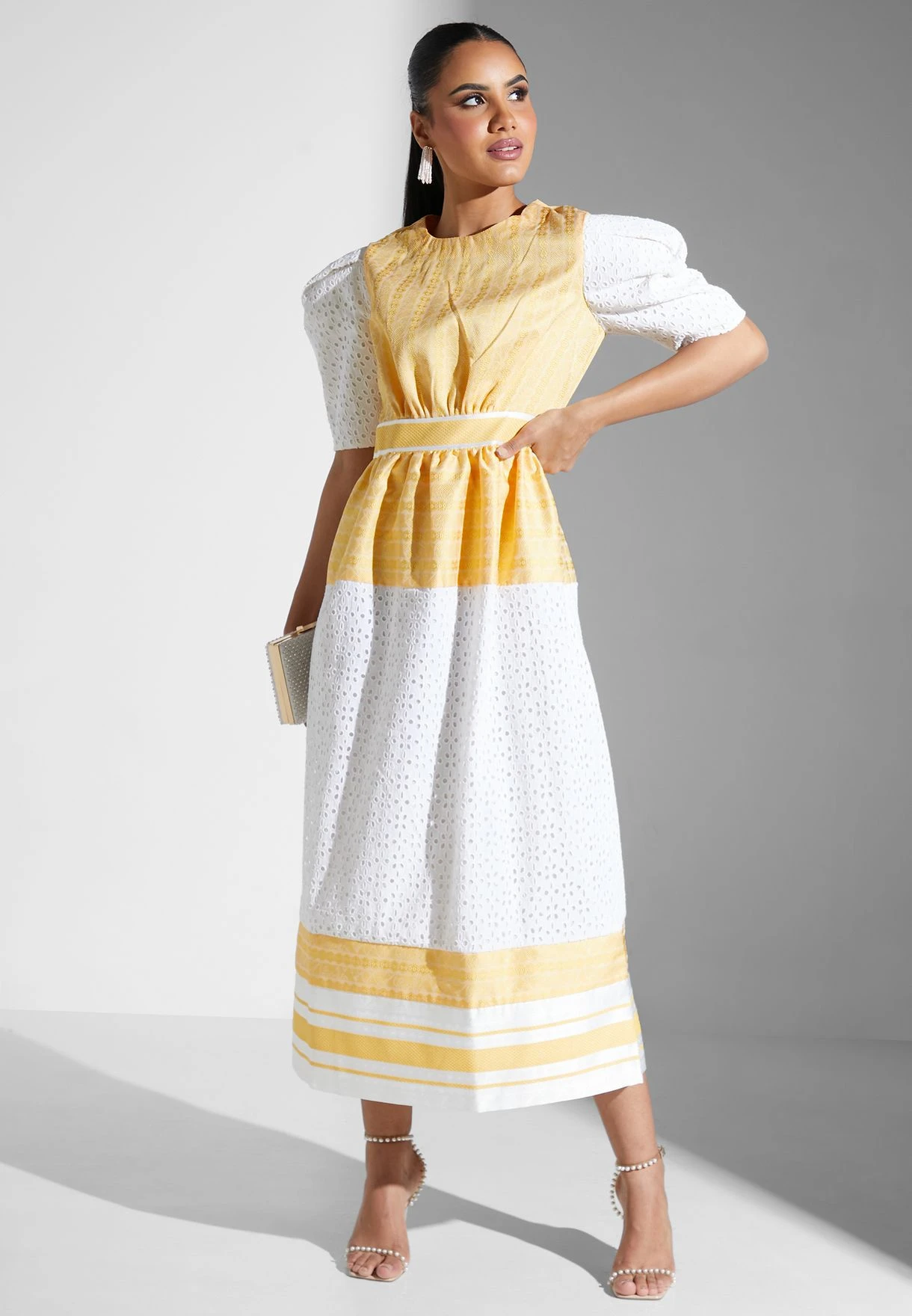 Puff Sleeve Tiered Printed Dress 4 Puff Sleeve Tiered Printed Dress - Image 4