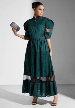 Puff Sleeve Schiffli Insert Dress -Silk Bloom Dresses Store 4 zoom desktop 1793