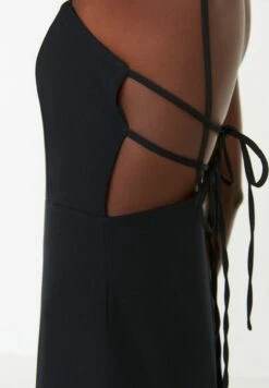 Trendyol Side Split Strappy Square Neck Dress -Silk Bloom Dresses Store 4 zoom desktop 1796