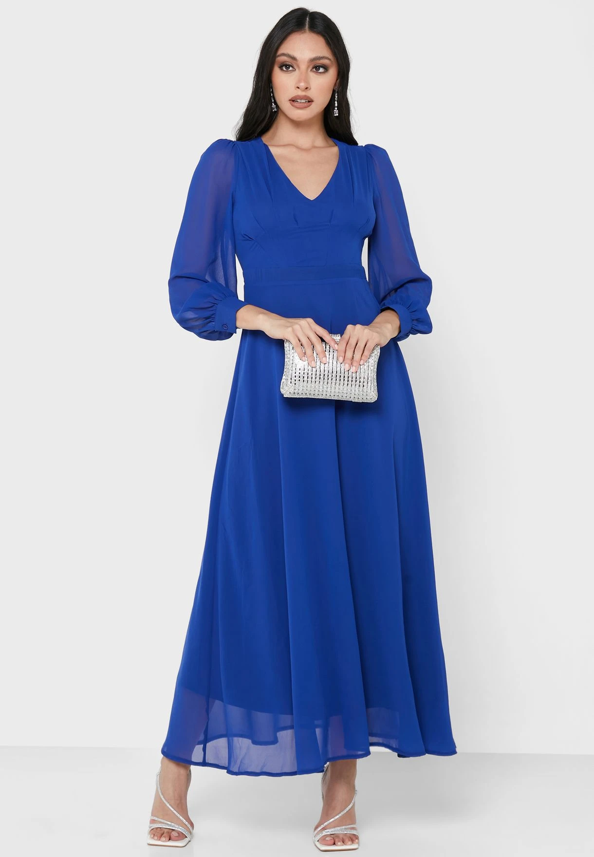 Sheer Sleeve Fit & Flare Dress 4 Sheer Sleeve Fit & Flare Dress - Image 4