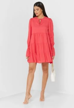 In The Style Ruffle Detail Layered Dress -Silk Bloom Dresses Store 4 zoom desktop 180