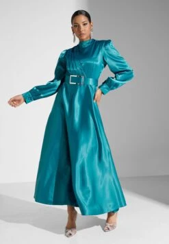 Puff Sleeve Belted Dress -Silk Bloom Dresses Store 4 zoom desktop 1811