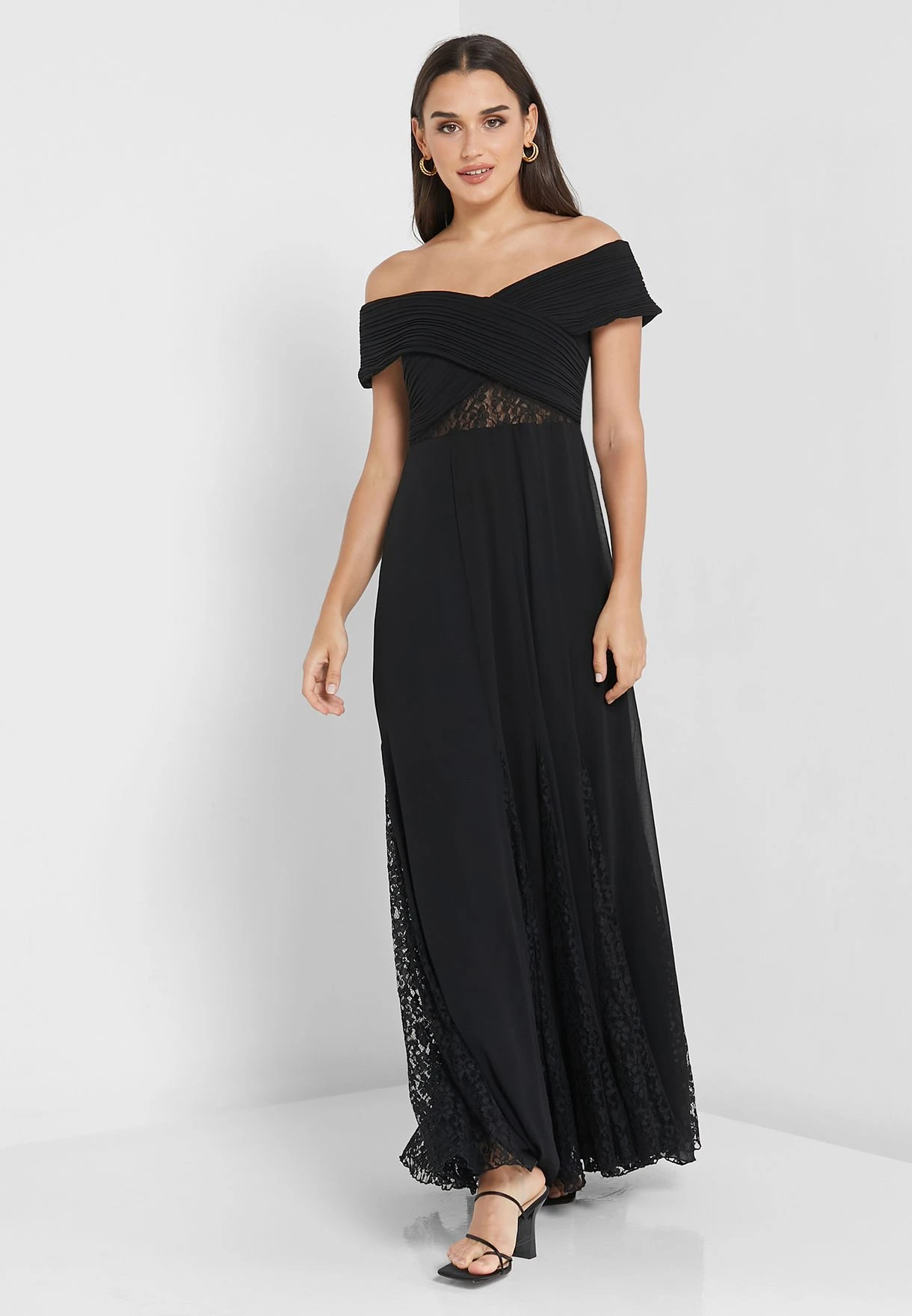 Little Mistress Bardot Belted Tiered Dress 4 Little Mistress Bardot Belted Tiered Dress - Image 4