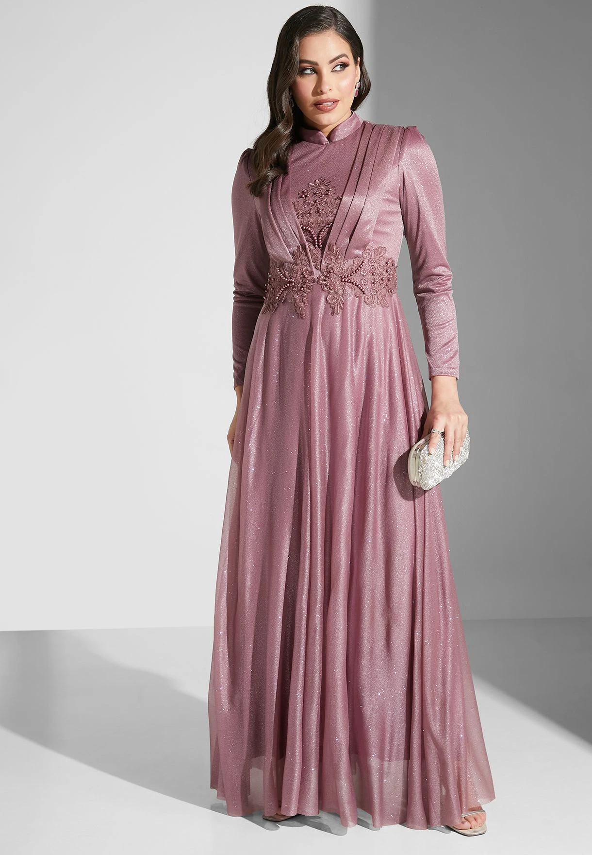 Embroidery Detail Shimmer Dress 4 Embroidery Detail Shimmer Dress - Image 4