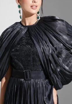 Gathered Cape Sleeve Dress -Silk Bloom Dresses Store 4 zoom desktop 1829