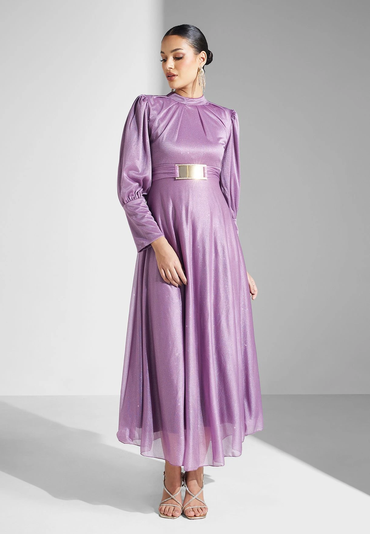 Shimmer Belted Dress 4 Shimmer Belted Dress - Image 4