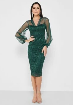 Mesh Sleeve Shift Dress -Silk Bloom Dresses Store 4 zoom desktop 1835