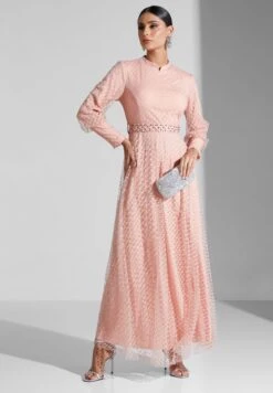 Textured Dress With High Neck -Silk Bloom Dresses Store 4 zoom desktop 1838