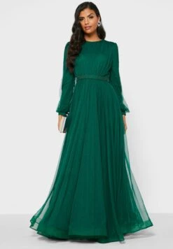 Embellished Belt Pleated Dress -Silk Bloom Dresses Store 4 zoom desktop 1842
