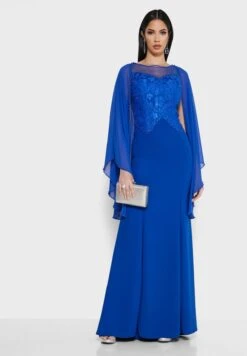 Embellished Cape Sleeve Maxi Dress -Silk Bloom Dresses Store 4 zoom desktop 1848