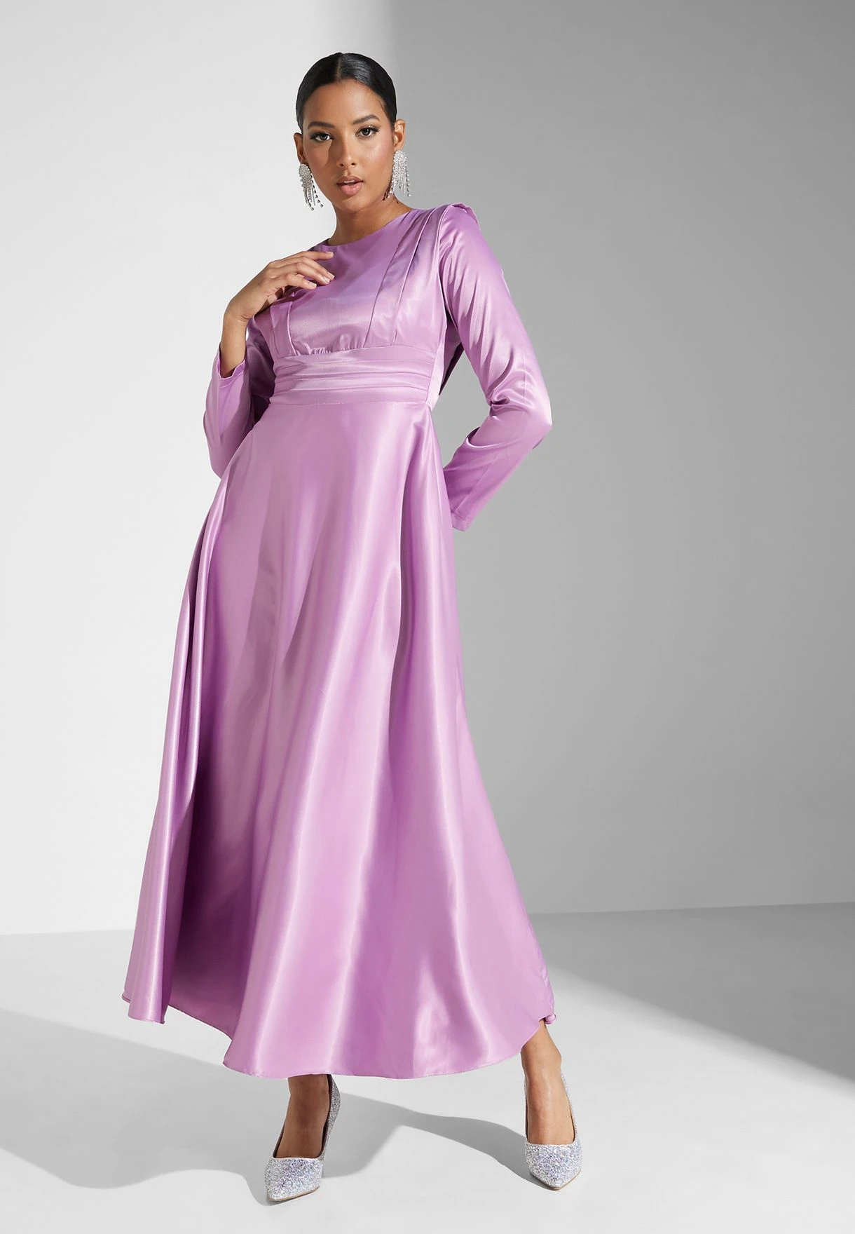 Ruched Detail Satin Dress 4 Ruched Detail Satin Dress - Image 4