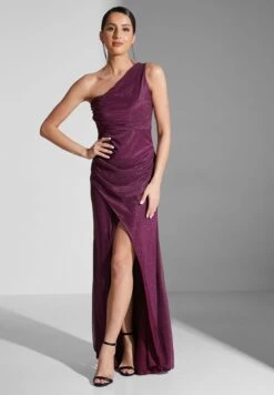 One Shoulder Dress With Slit -Silk Bloom Dresses Store 4 zoom desktop 1874