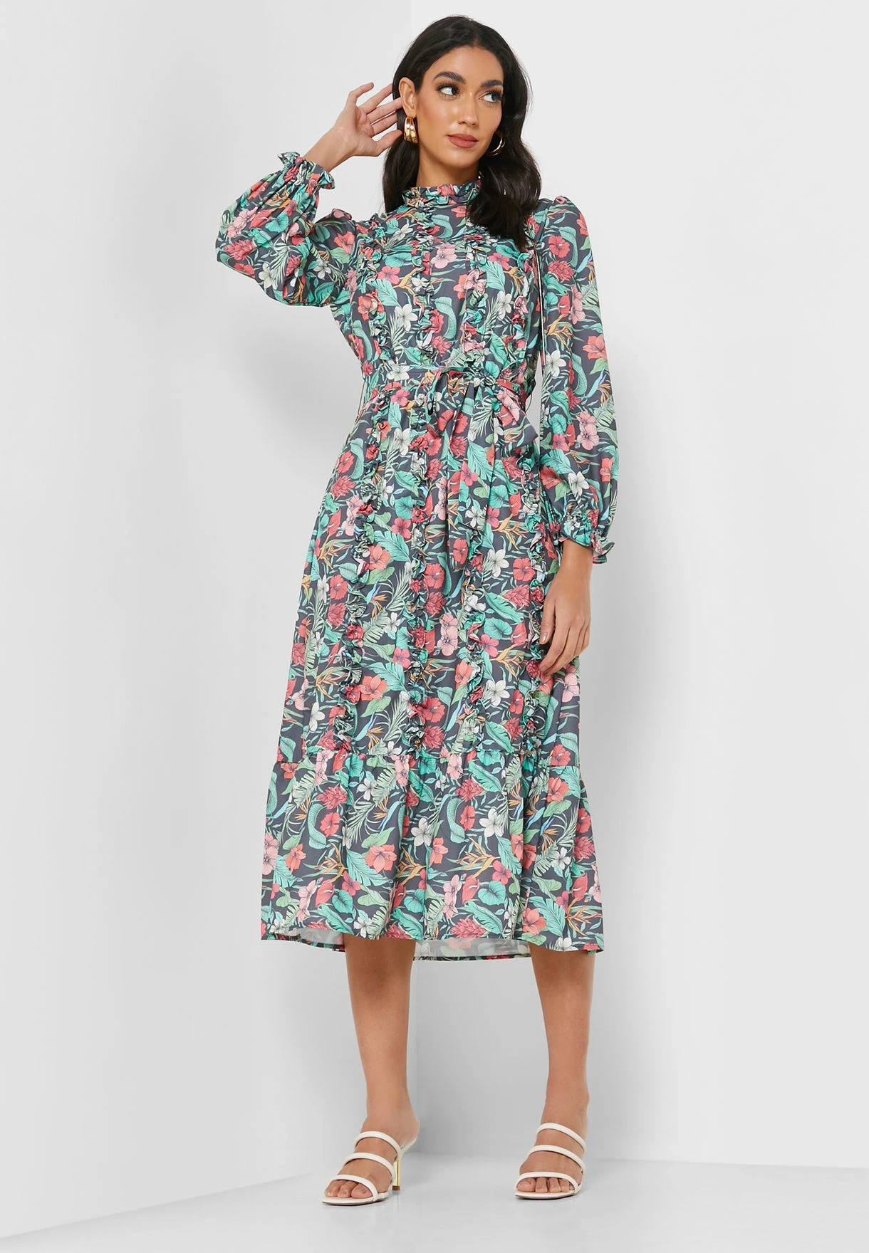 Balloon Sleeve Floral Print Dress 4 Balloon Sleeve Floral Print Dress - Image 4