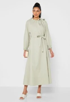 Balloon Sleeves Belted Dress -Silk Bloom Dresses Store 4 zoom desktop 1889