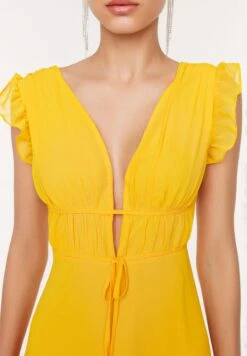 Trendyol Plunge Neck Ruffle Detail Dress -Silk Bloom Dresses Store 4 zoom desktop 1890