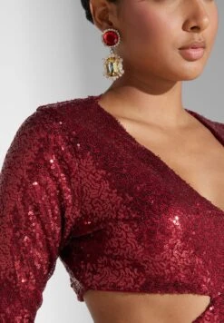 Waist Cut Out Shimmer Dress -Silk Bloom Dresses Store 4 zoom desktop 1903