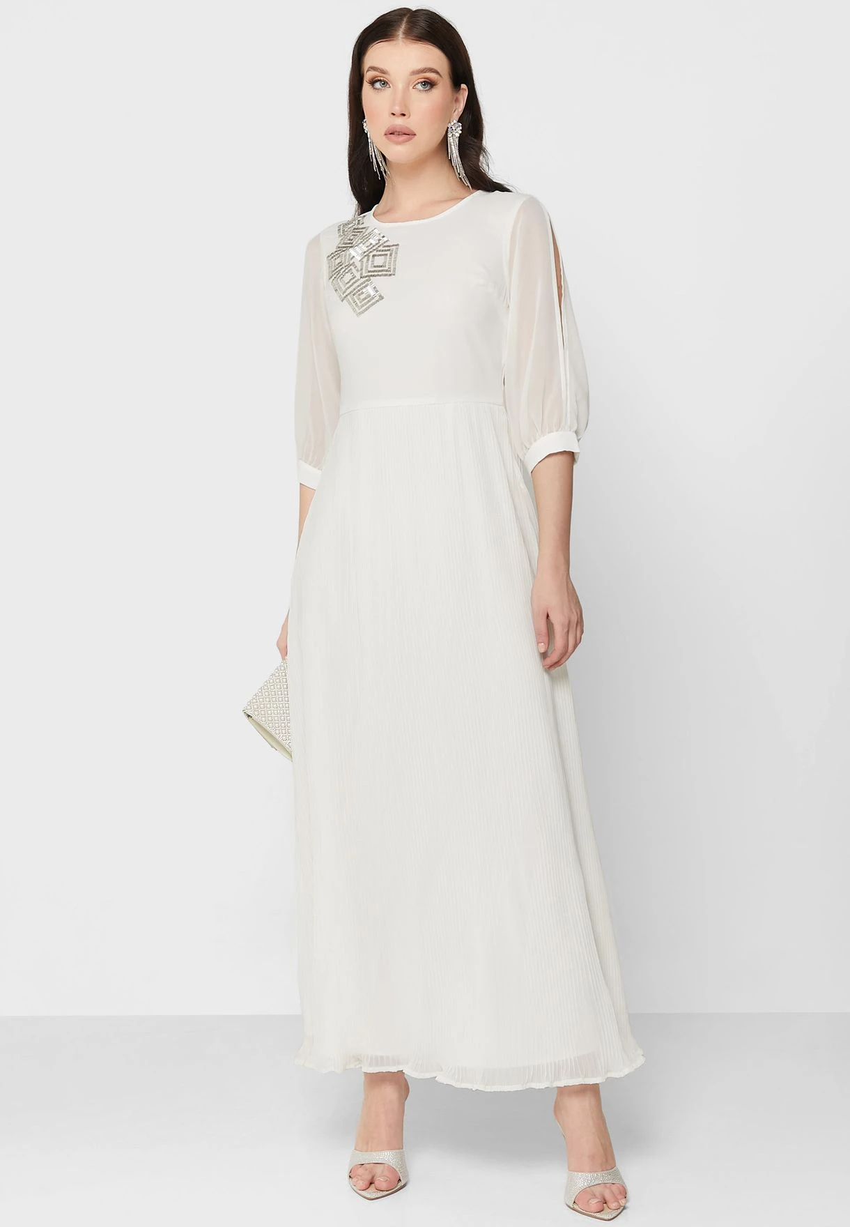 Embellished Waist A-Line Dress 4 Embellished Waist A-Line Dress - Image 4