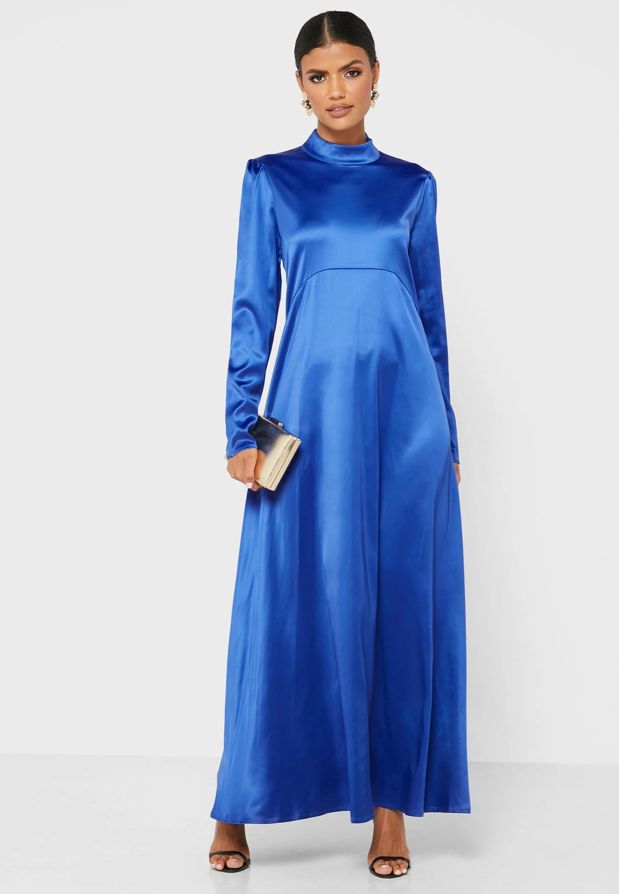 High Neck Satin Dress 4 High Neck Satin Dress - Image 4