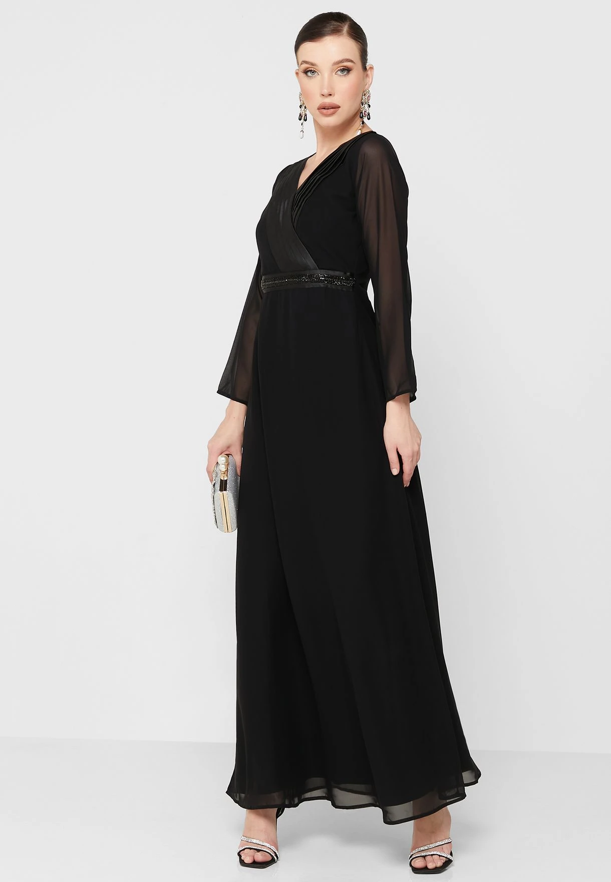 Embellished Waist A-Line Dress 4 Embellished Waist A-Line Dress - Image 4