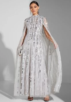 Asymmetric Sleeve Embellished Dress -Silk Bloom Dresses Store 4 zoom desktop 1936