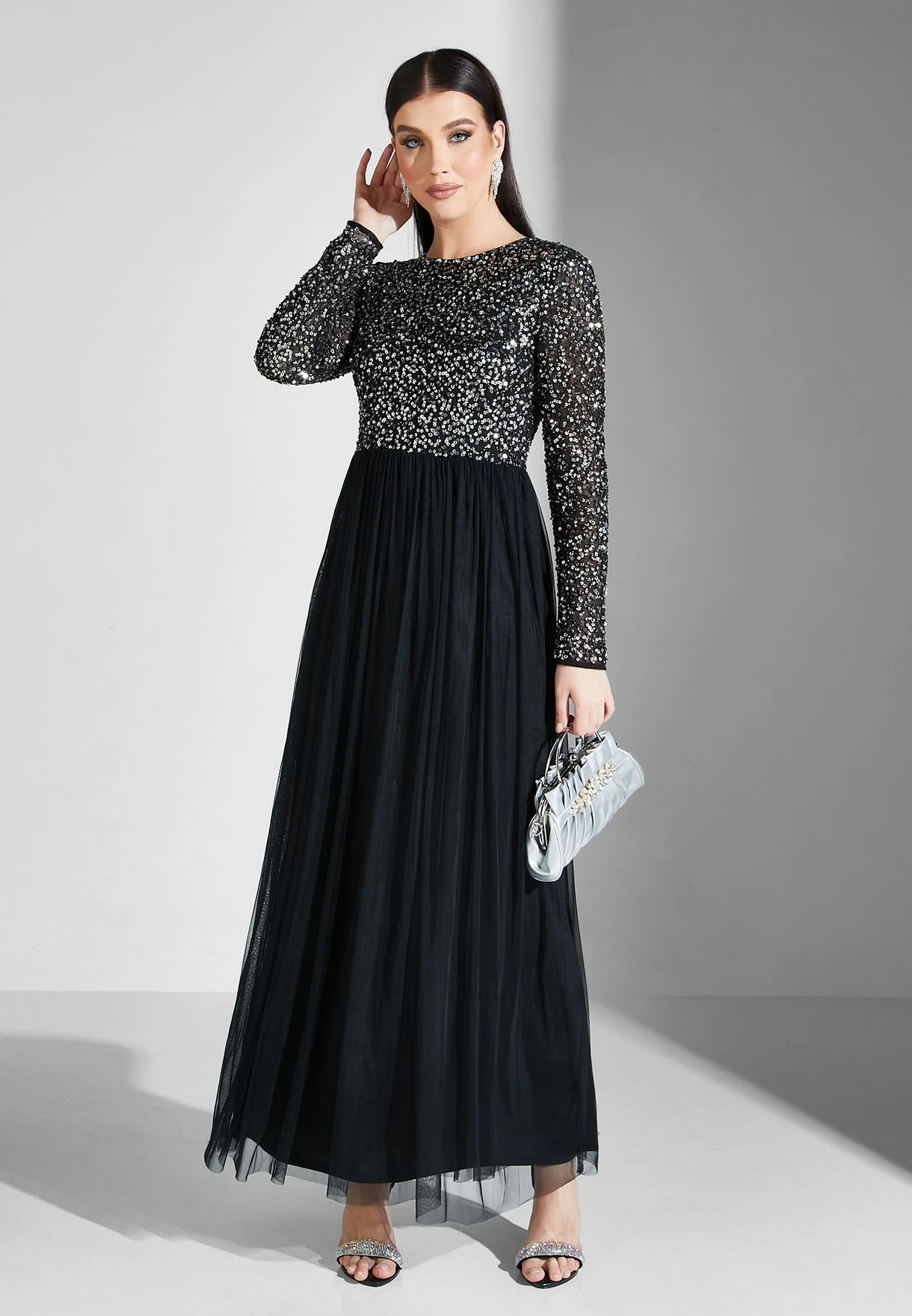 Sequin Detail Plisse Dress 4 Sequin Detail Plisse Dress - Image 4