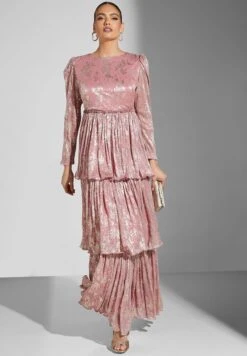 Layered Foil Print Dress -Silk Bloom Dresses Store 4 zoom desktop 1963