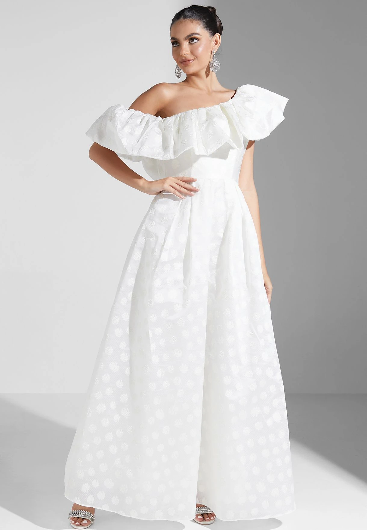 Floral Printed One Shoulder Dress 4 Floral Printed One Shoulder Dress - Image 4