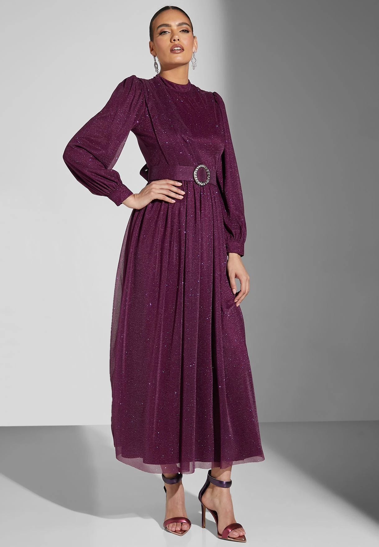 Shimmer Belted Dress 4 Shimmer Belted Dress - Image 4