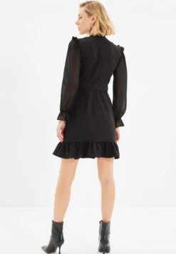 Trendyol High Neck Ruffle Detail Dress -Silk Bloom Dresses Store 4 zoom desktop 198
