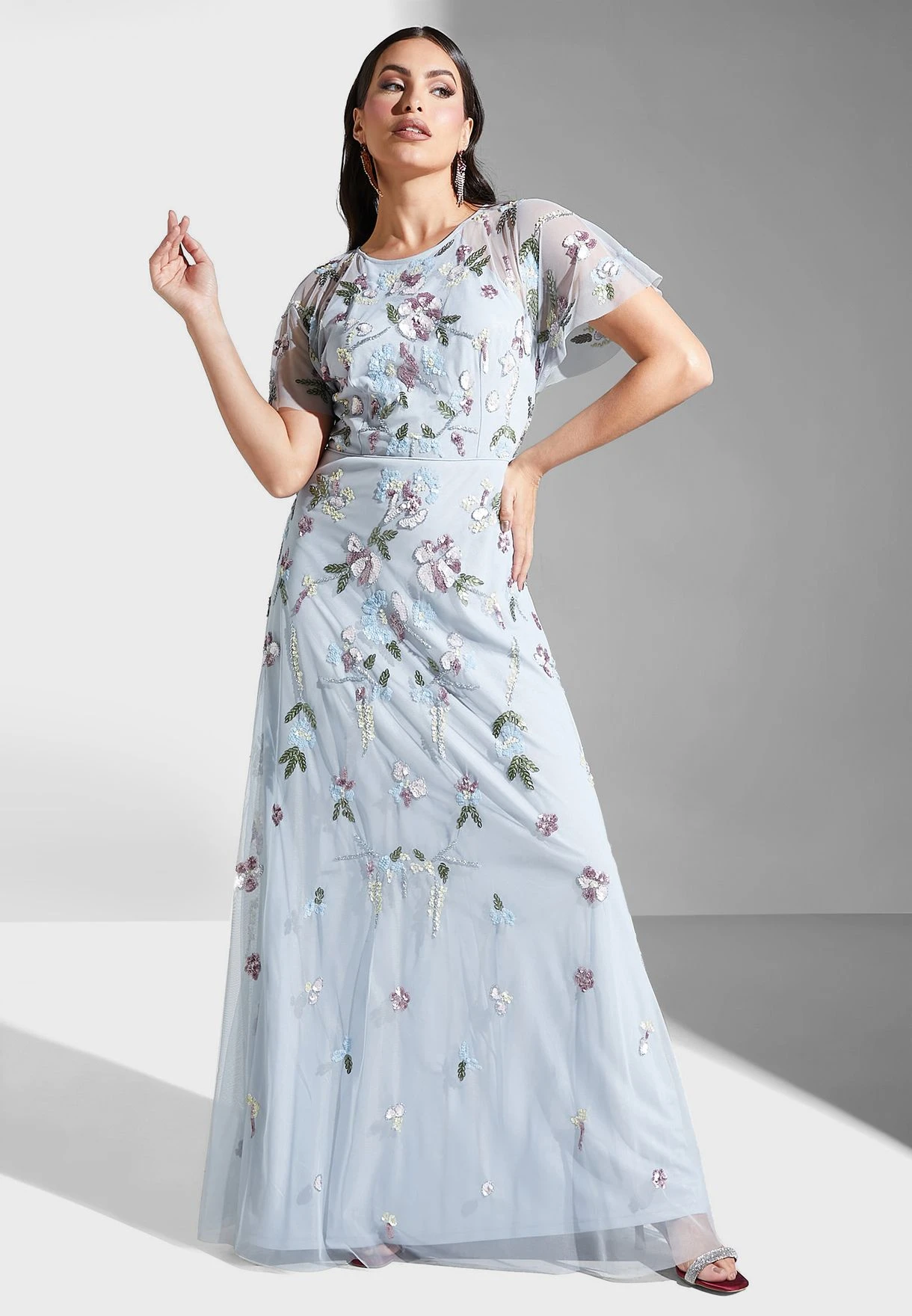 Adrianna Papell Tiered Floral Embroidered Dress 4 Adrianna Papell Tiered Floral Embroidered Dress - Image 4