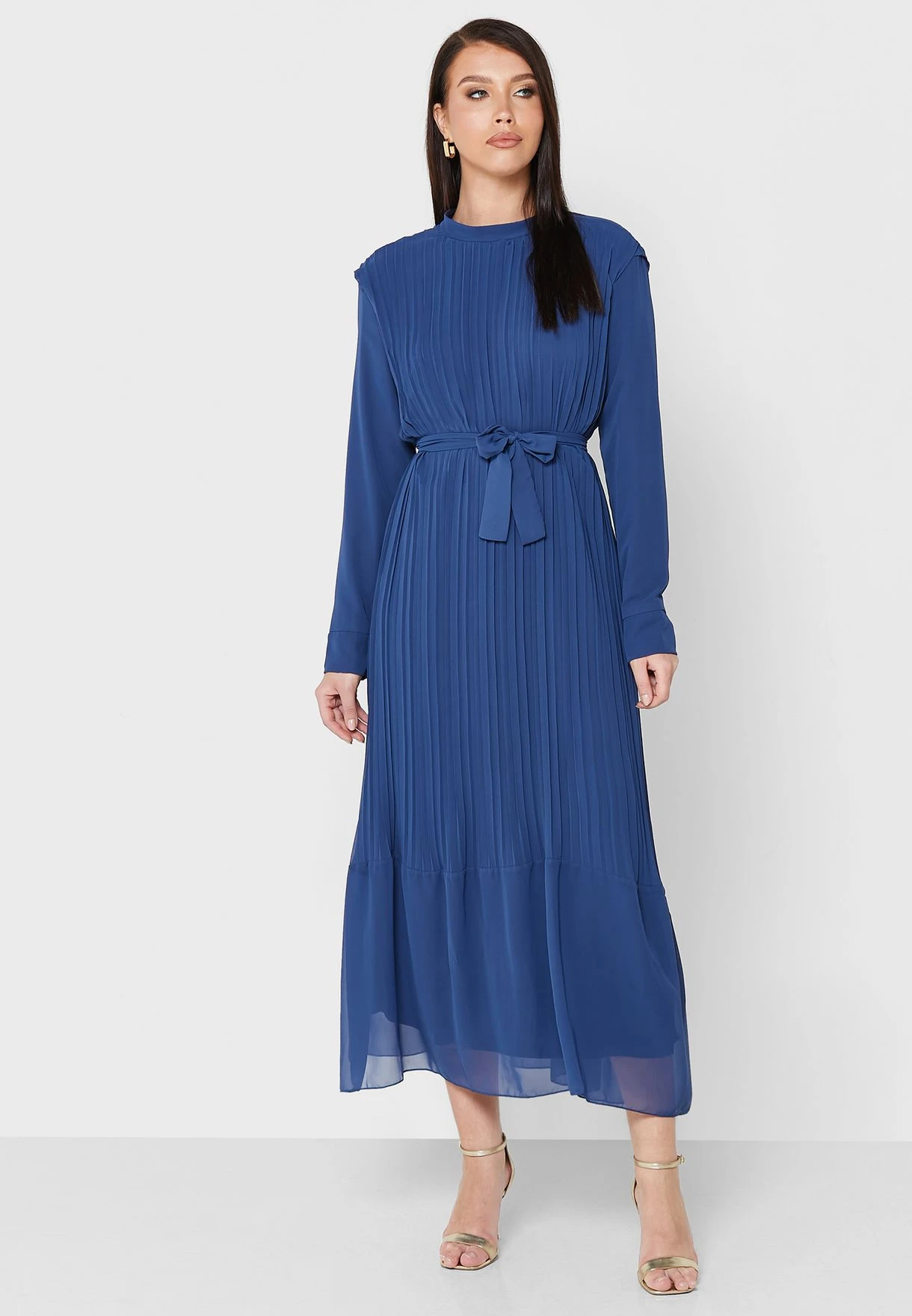 Pleated Belted Dress 4 Pleated Belted Dress - Image 4