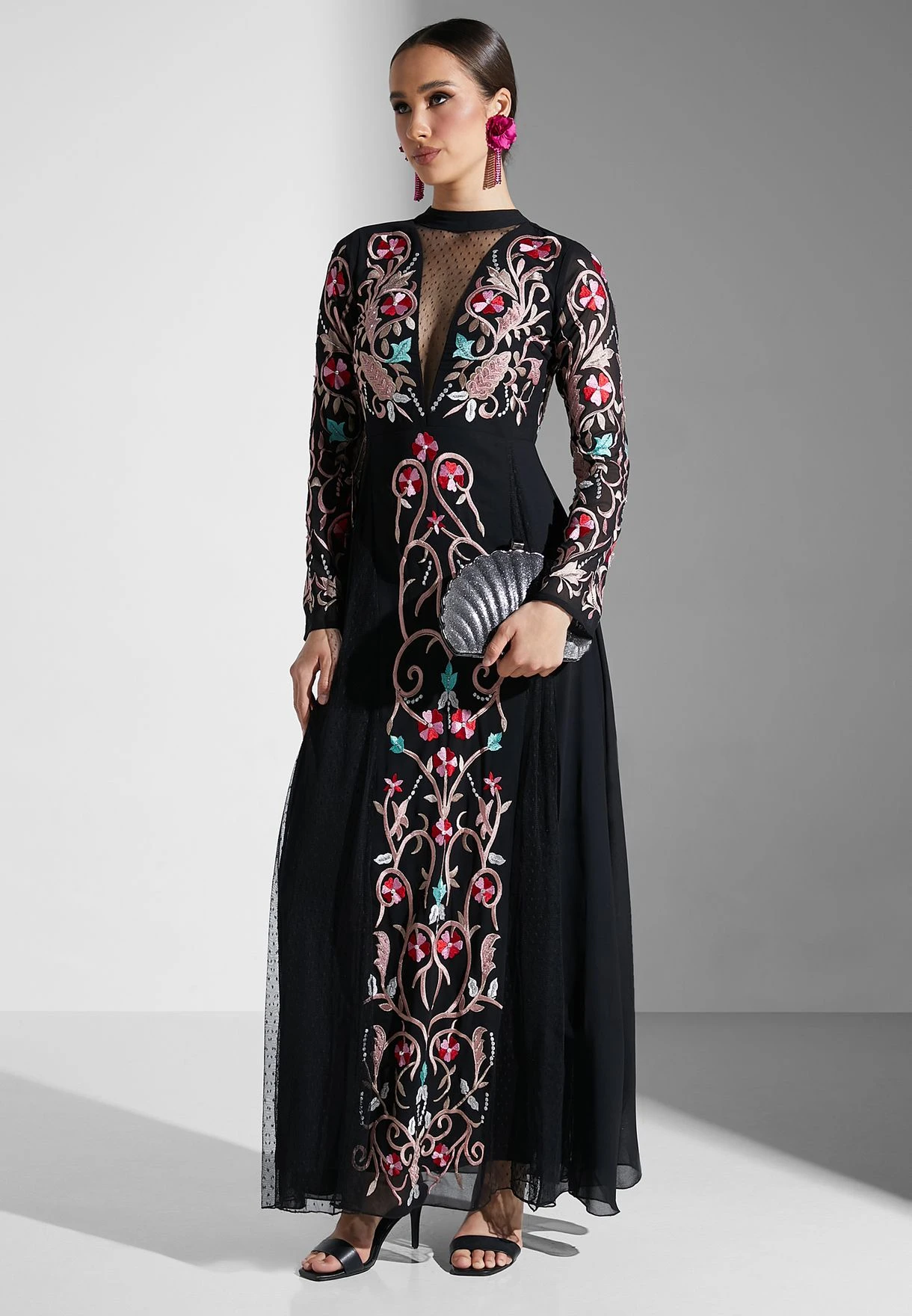 Mesh Detail Printed Dress 4 Mesh Detail Printed Dress - Image 4