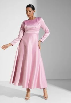 Ruched Detail Satin Dress -Silk Bloom Dresses Store 4 zoom desktop 2018